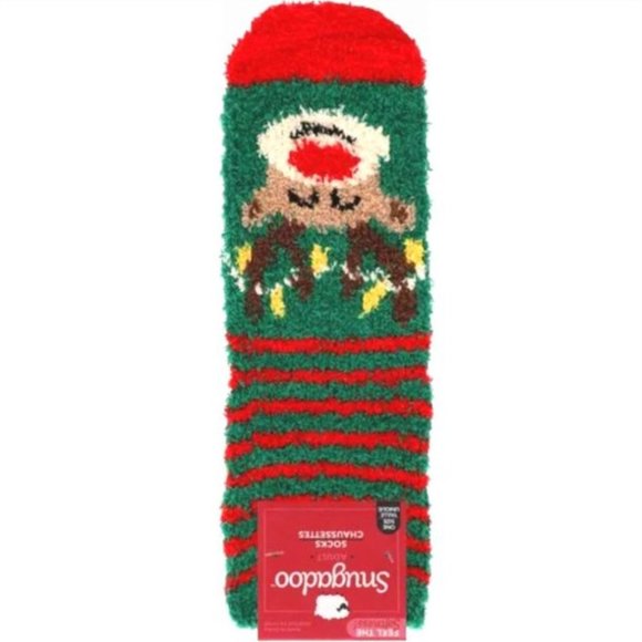 Fuzzy Reindeer Slipper Socks - Picture 4 of 4